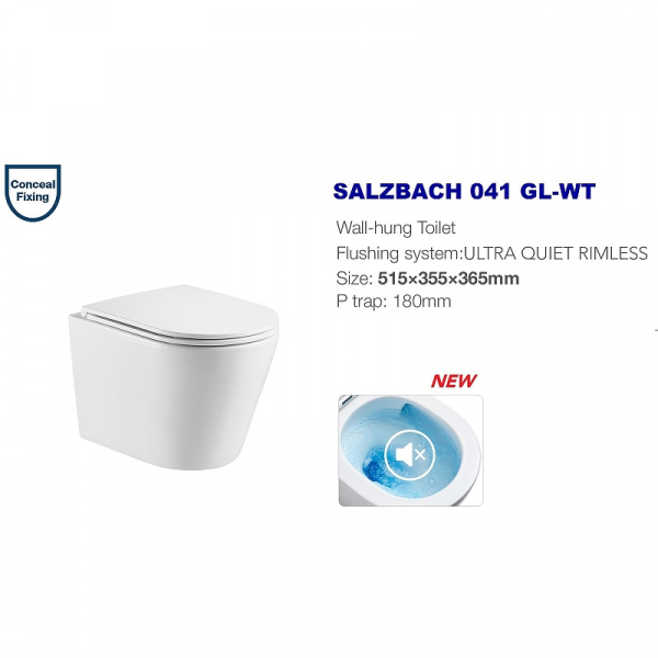Унитаз WeltWasser Salzbach 041 GL-WT 10000008257 подвесной Белый глянец с сиденьем Микролифт