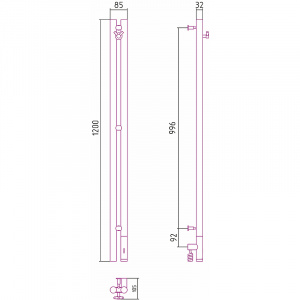 Электрический полотенцесушитель Сунержа Нюанс 3.0 1200x85 R 00-5843-1253 Хром