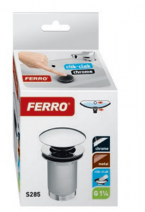 Донный клапан Ferro Rotondo S285 click-clack Хром