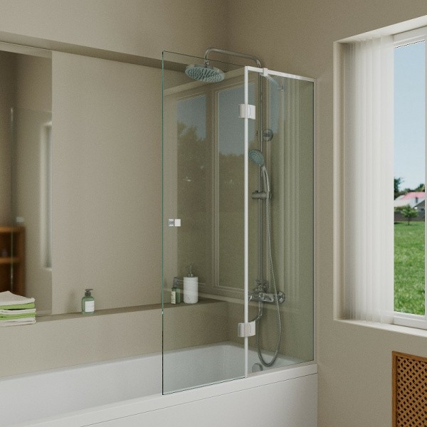 Шторка на ванну D&K Matrix 90 DG1109001 профиль Хром стекло прозрачное