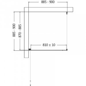 Душевой уголок AQUAme 90x90 L AQM5215-LH-9 профиль Черный матовый стекло прозрачное