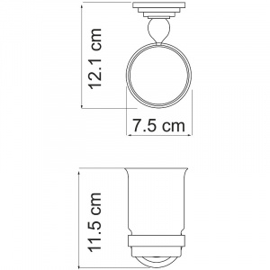 Стакан для зубных щеток WasserKRAFT Ammer K-7028 Хром матовый
