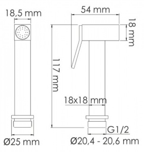 Гигиенический душ со смесителем WasserKRAFT А84095, серый