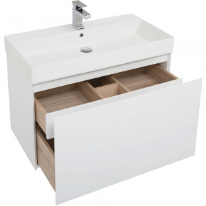 Комплект мебели для ванной Aquanet Йорк 85 203644 подвесной Белый глянец