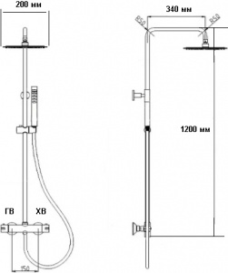Душевая система RGW Shower Panels SP-21 21140121-01 Хром