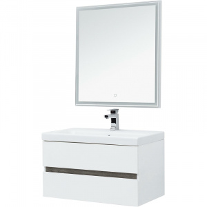 Комплект мебели для ванной Aquanet Беркли 80 258909 подвесной Белый Дуб рошелье