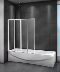 Шторка на ванну Cezares Relax 100x140 RELAX-V-4-100/140-C-Bi профиль Жемчужно-серый стекло прозрачное