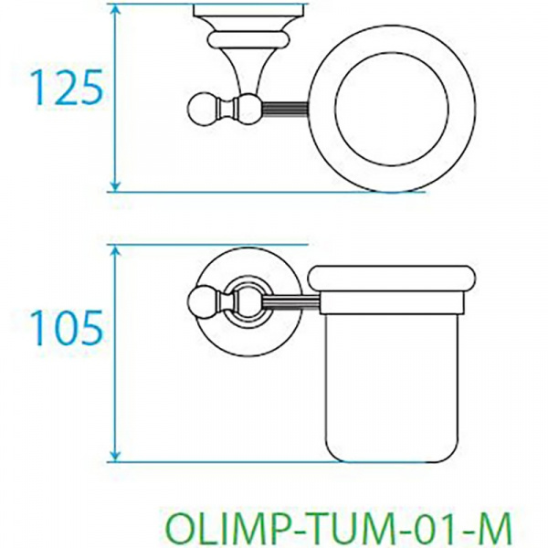 Стакан для зубных щеток Cezares Olimp OLIMP-TUM-01-M Хром