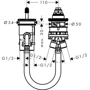 Скрытая часть на смеситель Hansgrohe 13159180