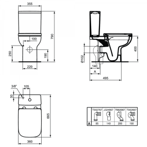 Напольный безободковый унитаз Ideal Standard i.life A T472101