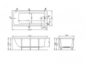 Фронтальная панель для ванны 160 см Vitra Neon 51490001000