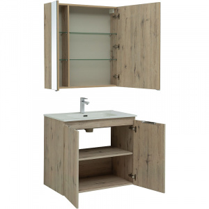 Комплект мебели для ванной Aquanet Алвита New 80 274214 подвесной Дуб веллингтон белый