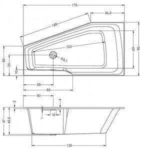 Акриловая ванна Riho Rething Space 170х90 R B113001005 (BR1500500000000) без гидромассажа