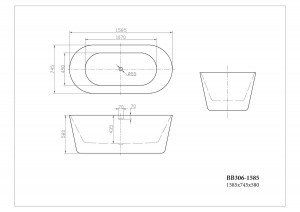 Акриловая ванна (159x75) BelBagno BB306-1585