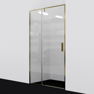 Душевая дверь WasserKRAFT Aisch 120 55P05 профиль Матовое золото стекло прозрачное