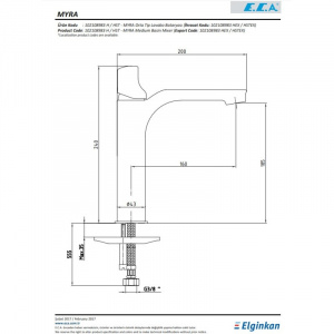 Смеситель для раковины E.C.A Myra 102108983HEX