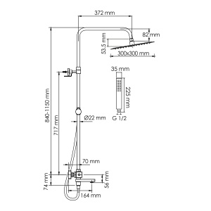 Душевая система WasserKraft A299.162.218.BM Thermo