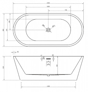 Акриловая ванна Abber AB9203-1.5 150х80 без гидромассажа
