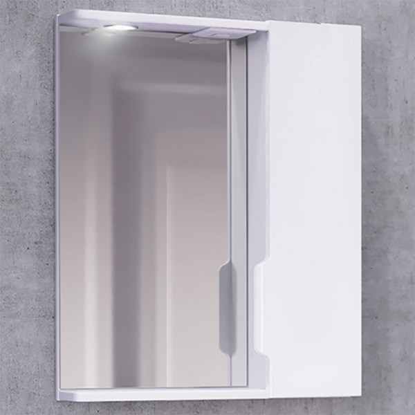 Зеркало со шкафом Jorno Moduo Slim 50 Mod.03.50/W с подсветкой Белый глянец