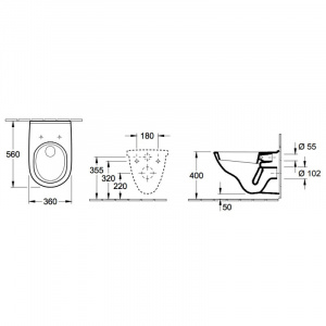 Подвесной унитаз Villeroy & Boch O.Novo 56601001