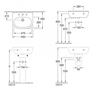 Раковина 55х45 см Villeroy & Boch O.Novo 51605501