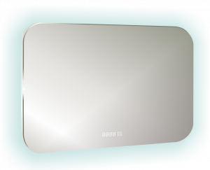 Зеркало AZARIO Шампань-4 800х550 c подсветкой и диммером, часы+сенсор выкл (ФР-00001037)