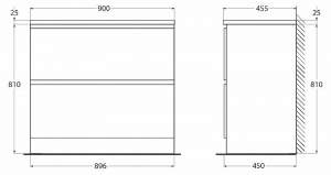 Тумба под раковину BelBagno Albano 90 ALBANO-900-2C-PIA-BL Bianco Lucido