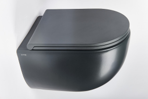 Комплект унитаза с инсталляцией Valsir Dream KIT VSBM 7334NEMT Slim P1 с сиденьем Микролифт и Черной матовой клавишей смыва