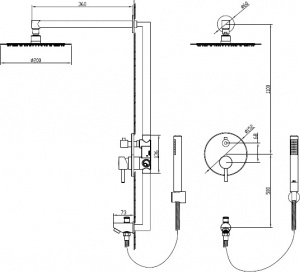 Душевая система RGW Shower Panels SP-52 21140852-01 Хром