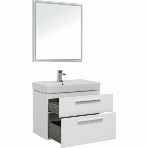 Комплект мебели для ванной Aquanet Nova 75 243255 подвесной Белый глянец