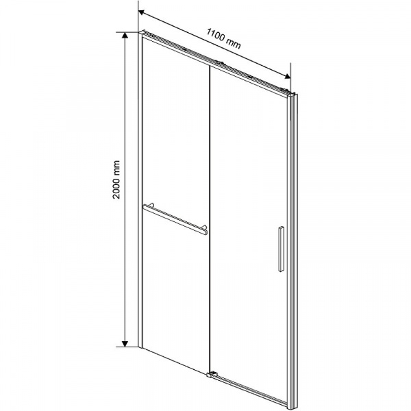 Душевая дверь Vincea Slim Soft 110 VDS-1SS110CL профиль Хром стекло прозрачное