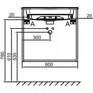 Тумба белый 60 см Jacob Delafon Odeon Rive Gauche EB2520-R9-N18