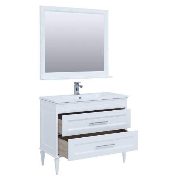 Комплект мебели для ванной Aquanet Бостон M 100 258284 подвесной Белый матовый