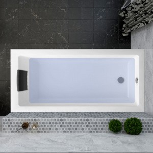 Комплект 4 в 1 Lavinia Boho Element S2-3709008P, акриловая ванна 170x80 см, усиленный металлический каркас с монтажным набором, мягкий силиконовый подголовник, лицевой экран