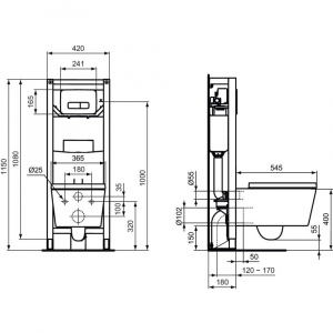 Унитаз подвесной Ideal Standard Blend Cube AquaBlade T368601