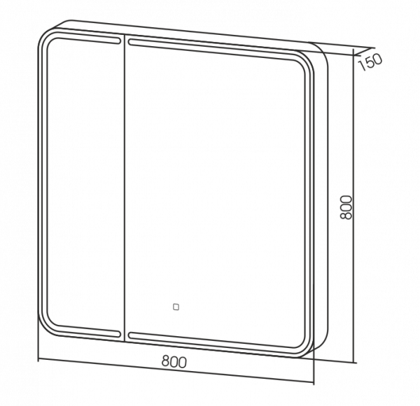 Зеркало - шкаф AZARIO Alliance - Black 805х800 сенсорный выключатель с функцией диммера (LED-00002611)