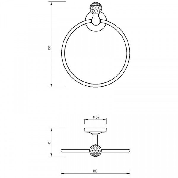 Кольцо для полотенец Migliore Amerida 16562 Бронза с кристаллом Swarovski