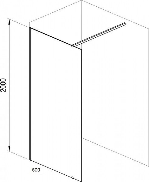 Душевая перегородка Ravak Walk-In Wall 60 GW9W00300Z1 профиль Черный стекло Transparent