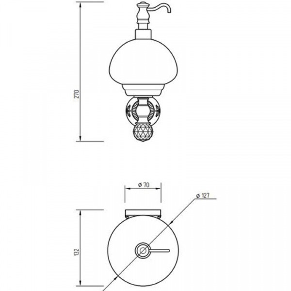 Дозатор для жидкого мыла Migliore Cristalia 16798 Хром с кристаллом Swarovski