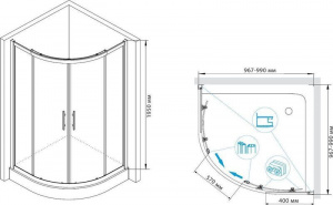 Душевой уголок RGW Hotel HO-51 100x100 профиль Хром стекло прозрачное