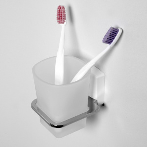 Стакан для зубных щеток WasserKRAFT Leine K-5028W Хром Белый