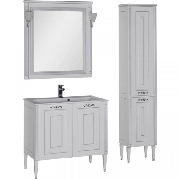 Комплект мебели для ванной Aquanet Паола 90 182133 Белый Серебро