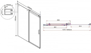 Душевая дверь Vincea Como VPS-1C130CLB 130 профиль Черный стекло прозрачное