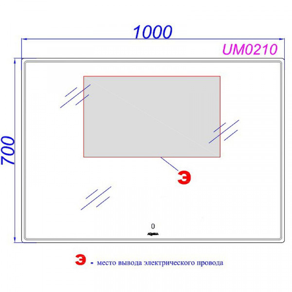 Зеркало Aqwella UM 100 UM0210 с подсветкой с сенсорным выключателем