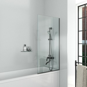 Шторка на ванну D&K Matrix 70 DG1007025 профиль Черный матовый стекло прозрачное