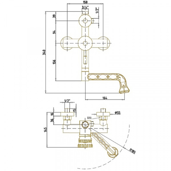 Душевая система Bronze de Luxe Windsor 10120PF/1 Бронза