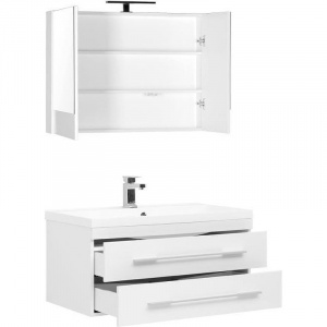 Комплект мебели для ванной Aquanet Нота 90 287702 подвесной Белый