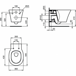 Унитаз подвесной Ideal Standard Connect Air E0054V3