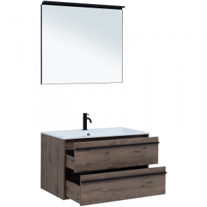Комплект мебели для ванной Aquanet Lino 90 271958 подвесной Дуб Веллингтон