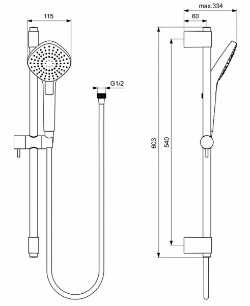 Душевой гарнитур Ideal Standard Ideal Rain Evo Diamond L3 B2234AA Хром